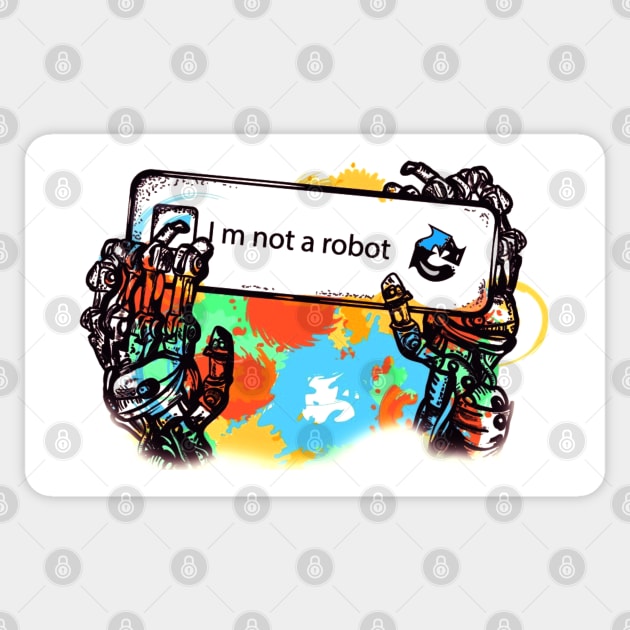 I'm not a robot Sticker by yinon-h